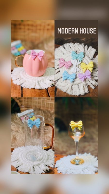 قطع زينة على شكل فيونكات للكاسات